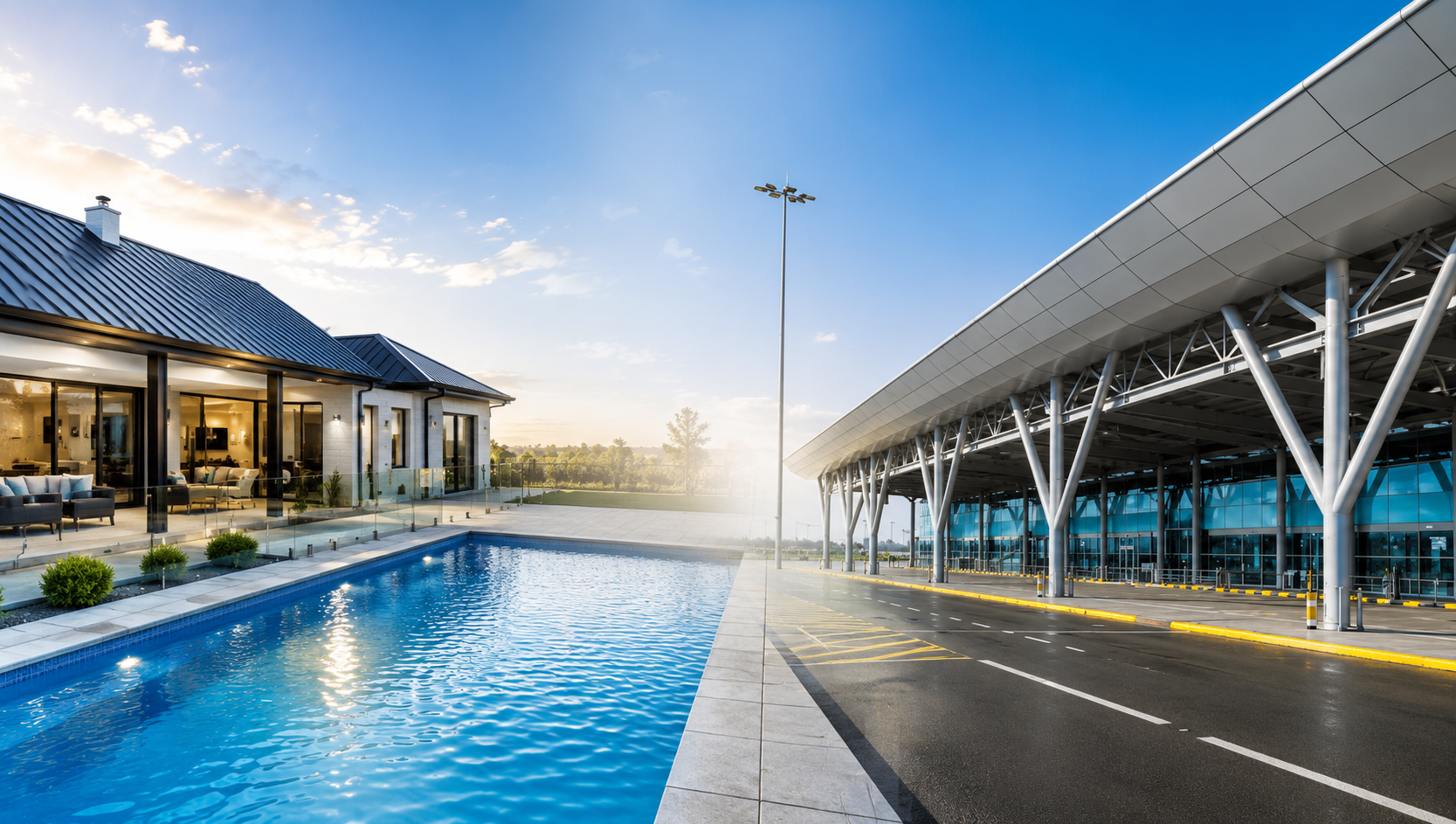 Luxury swimming pool and airport terminal — NZ assets protected by MMP coatings